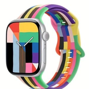 Rainbow Stripe Vibrant Watchband For Apple Watches - Various See Description
